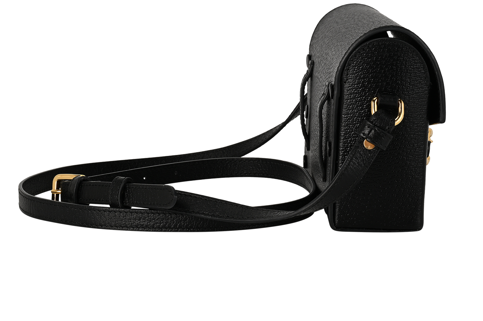 1955 Horsebit TwoWay Flap, &pound;595, Handbags, Black, Leather, Side view